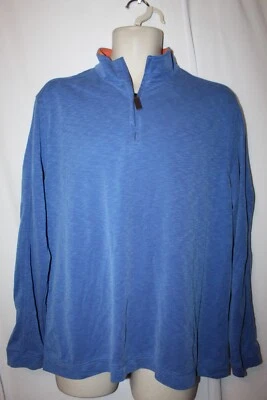 mens johnston & murphy 1/4 zip pullover L pre-owned blue - Image 1 of 3