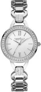 Caravelle Women S Stainless Steel Case and Bracelet White Dial Silver Watch - 43 - Picture 1 of 1
