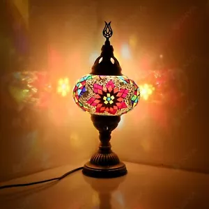 Mesa de mosaico estilo turco marroquí lámpara de escritorio Tiffany luz globo grande - Imagen 1 de 8