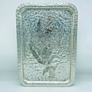 Bandeja de tulipán de aluminio en relieve martillado forjado a mano Rodney Kent #400 de colección - Imagen 1 de 9