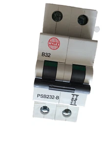WYLEX 32 AMP 2 POLE B32 CIRCUIT BREAKER PSB232-B - Picture 1 of 4