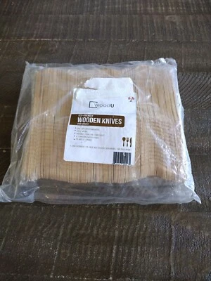 Cuchillos de madera WoodU compostables y biodegradables, - 200 unidades Foto 1 de 2