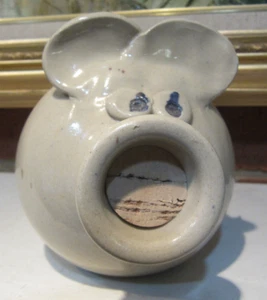 Vintage Marshall Pottery PIG Hand Turned Jug Shaped Piggy Bank Cork Nose w/Label - Picture 1 of 11