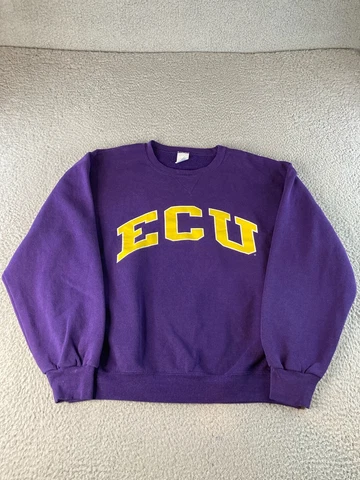 East Carolina ECU Pirates Crewneck Sweatshirt Large Vintage 90s Russell Athletic Cover