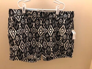 Old Navy Girls Shorty Shorts Size 8 Black White Print Cotton - NWT - Picture 1 of 2