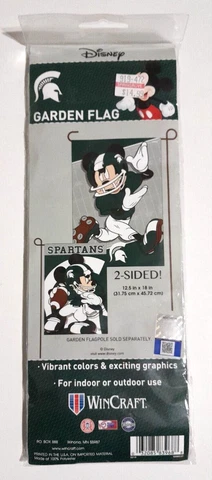 Michigan State University Spartans Disney Mickey Mouse Garden Flag Wincraft New Cover