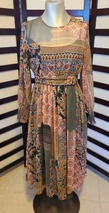 NWT Zara Basic Collection Bohemian Dress Floral Brown, Medium, Msrp $69 - Picture 1 of 12