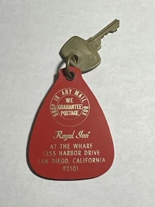 Royal Inn Hotel Motel Room Key Fob & Key San Diego California #785 - Picture 1 of 2