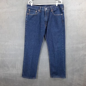 Levis 505 Jeans Mens 36x29 Blue Denim Medium Wash Straight Leg - Picture 1 of 8