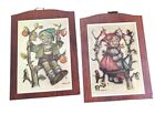Vintage Hummel Wooden Wall Plaques Set Of 2 Appletree Boy And Appletree Girl