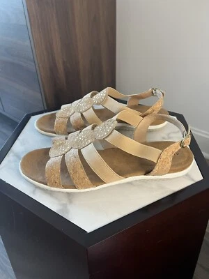 Sandalias David Tate Quilt Slingback Adornadas con Tiras Tostadas (Color Corcho) Talla 11 W Foto 1 de 4