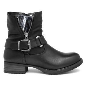 Lilley & Skinner Womens Boot Black Zip Up Buckled Ankle Boot SIZE