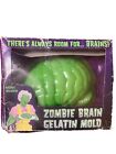  Moule en gélatine cerveau zombie 2009 vert néon effrayant Halloween 
