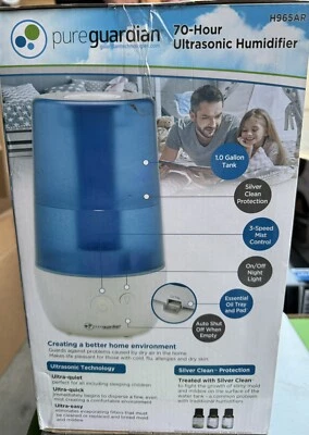 PureGuardian H965AR 70-Hr Ultrasonic Humidifier with Aromatherapy Tray - Blue - Image 1 of 4