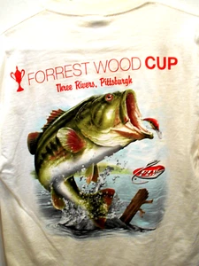 T-shirt 2009 Forrest Wood Cup Three Rivers Pittsburgh Cabela's MED Fish - Foto 1 di 7