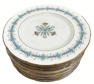 COALPORT GENEVA BONE CHINA ATHENS SHAPE DINNER PLATES - DISCONTINUED - SET OF 12 - Picture 1 of 3