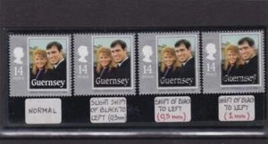 Guernsey mnh stamps royal wedding amazing consecutive shift of black left 1986 - Picture 1 of 1