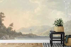 Rural Vintage Painting Scenic Wallpaper Mural Removeable Washable Peel & Stick - Picture 1 of 11