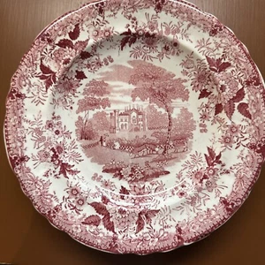 RARE Set of 6 1840s Belle Vue Cambusnethan On The Clyde Red Transfer Plates EXC - Picture 1 of 10