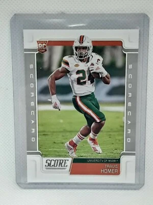 Travis Homer 2019 Score Football - SCORECARD #418 RC - Miami Hurricanes - Image 1 of 2