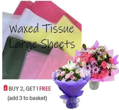 Florist WAXED Tissue Paper Sheets - Candle Wax Melt Liner Soap Gift Wrap 50x75cm - Image 1 of 4