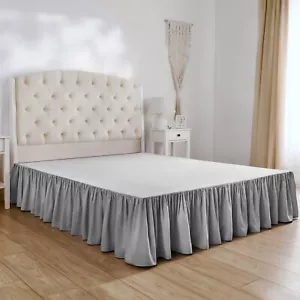 Mellanni Bed Skirt 15-Inch Tailored Ruffled Drop, Bed Frame and Box Spring Cover - Picture 1 of 74