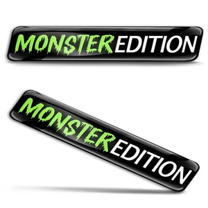 2 x 3D Silikon Aufkleber Monster Edition Motorrad Fahrrad Helm Laptop Wagen Logo - Bild 1 von 5