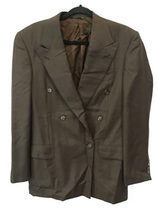 Ermenegildo Zegna Anzug Sakko Herren 40R Braun Zweireiher Blazer Sport Mantel - Bild 1 von 8