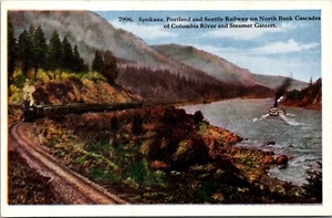 Postal Spokane Portland Seattle Railway Columbia River Steamer Gatzert Oregon - Imagen 1 de 2