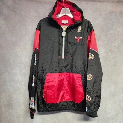 Chaqueta cortavientos Mitchell & Ness HWC Chicago Bulls 1/2 cremallera L nueva con etiquetas Foto 1 de 4