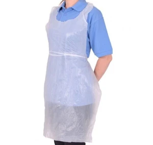 100 disposable white aprons Hygiene Cooking Working Throw Away strong - Picture 1 of 1