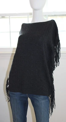 Suéter Top Ralph Lauren 100% Cachemira Colección Etiqueta Negra Flecos Gris De Colección M Foto 1 de 3