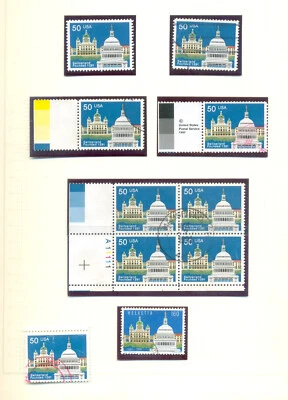 USA Scott 2532 Switzeerland dual issue mint, used, blocks, FDC - Image 1 of 2