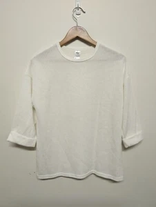 Anko Womens T Shirt Top Size 8 Cream Beige 3/4 Sleeve Cotton Polyester Blend - Bild 1 von 6