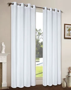 Sciarpa per Tenda, 1 Pezzo 245x140 (HxL), Bianco con Occhielli in Microsatinato, Opaco - Foto 1 di 4