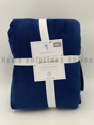 Funda nórdica Pottery Barn Kids mezcla reciclada gamuza de lujo azul marino doble #6777K Foto 1 de 4