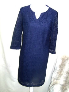 Chico's Lace Dress Navy Blue Size O Small Work Party - Picture 1 of 7