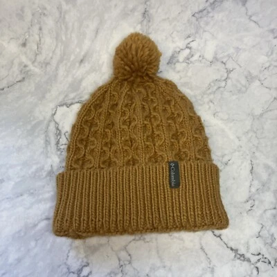 Columbia Soft Burnt orange woman Knit  Pom Pom  Stocking Cap Ski one size 18 - Image 1 of 4