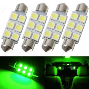 4 X Verde 41mm 42mm 6SMD 5050 Festón Domo Mapa Luz LED 578 211-2 212-2 + HERRAMIENTA - Imagen 1 de 6