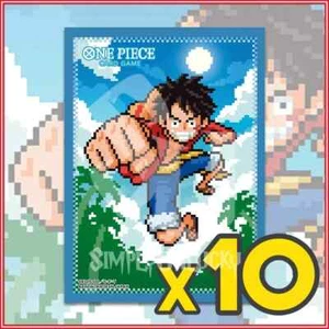 ONE PIECE TCG: MONKEY.D.LUFFY PIXEL ART (10) SLEEVES OFFICIAL BANDAI🔥 - Picture 1 of 2