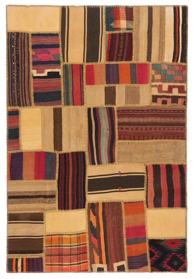 Kelim Patchwork 180x121 cm Handgewebter Perserteppich-Orient,kilim,Carpet,Rug - Bild 1 von 4