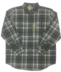 Carhartt Mens Shirt Long Sleeve Original Fit Plaid Size XL-2XL Grey - Picture 1 of 12