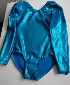  Leotardo de gimnasia azul metálico S para niñas - Imagen 1 de 5