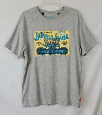 Camiseta gris manga corta Buffalo Dave Bitton para hombre talla XL Foto 1 de 4