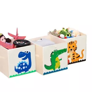 Storage organaizer 3 Pcs box bin cube for toys animal *12x12x12in* children room - Picture 1 of 18
