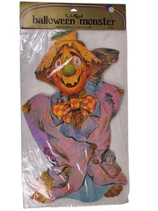 Vintage C.A. REED 34" Halloween Monster Scarecrow Die Cut Paper Decoration NOS - Picture 1 of 7