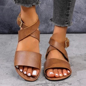 Sandali bassi da donna aperti cinturino vacanze estate scarpe per il tempo libero - Foto 1 di 6
