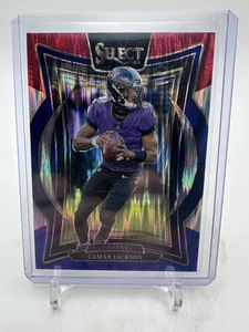 Lamar Jackson - 2024 Panini Select Concourse Red & Blue Shock Prizm #35 - Picture 1 of 2