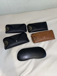 Lote de 5 Ray Ban Negro Marrón Y 1 Estuche Rígido Gafas de Sol Estuche SOLO - Imagen 1 de 5