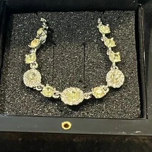 GIVENCHY Collar Cristal Citrino Tono Plata Macy’s NUEVO Nunca Usado - Imagen 1 de 12
